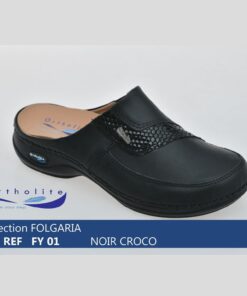 Sabot Orthopédique Ortholite Femme Noir Croco FY01