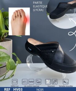 Sabot Orthopédique Ortholite Femme Noir Croco HV03