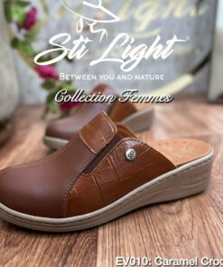 Sabot Orthopédique STI Femme Caramel Croco EV010
