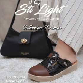 Sabot Orthopédique STI Femme Caramel Marron Croco FS08