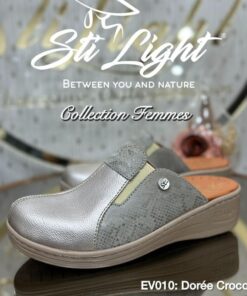 Sabot Orthopédique STI Femme Doré Croco EV010