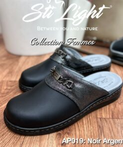 Sabot Orthopédique STI Femme Noir Argent AP019