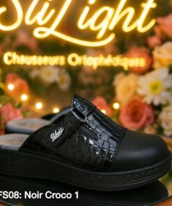 Sabot Orthopédique STI Femme Noir Croco FS08