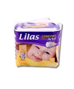 Lilas Confort Max Actif Couche Bébé 1er Age Taille 1 2-4 kg 20 pièces