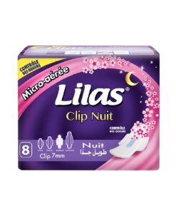 Lilas Serviettes Clip Micro Aérée Nuit 8 Pièces