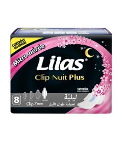 Lilas Serviettes Clip Micro Aérée Nuit Plus 8 Pièces