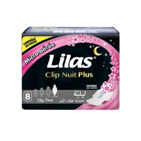 Lilas Serviettes Clip Micro Aérée Nuit Plus 8 Pièces