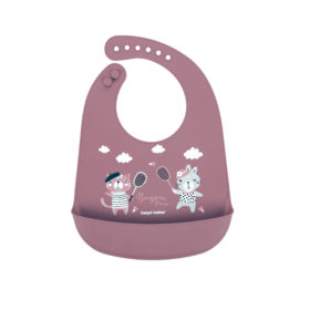 Canpol Babies Bavoir Silicone Rouge avec Poche Bonjour Paris 4m+