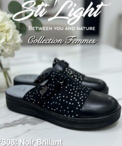 Sabot Orthopédique STI Femme Noir Brillant FS08