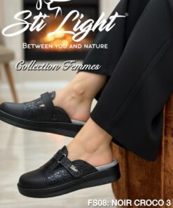 Sabot Orthopédique STI Femme Noir Croco 3 FS08