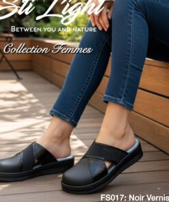 Sabot Orthopédique STI Femme Noir Vernis FS017