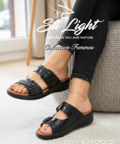 Sabot Orthopédique STI Femme Noir Croco 2 EV014