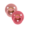 Bibs Lot de 2 Sucettes Colour Natural Rubber Dusty Pink et Coral Size1 0m+