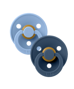 Bibs Lot de 2 Sucettes Colour Natural Rubber Sky Blue Size1 0m+