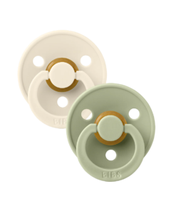 Bibs Lot de 2 Sucettes Colour Pacifier Ivory et Sage Pacifiers Size3 18m+