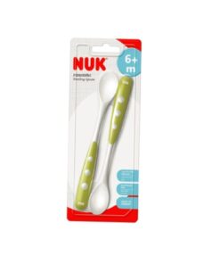 Nuk 2 Cuillères Couleur Jaune 6m+