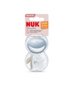 Nuk Lot de 2 sucettes Mommy Feel Bleu et Gris 0-9 mois