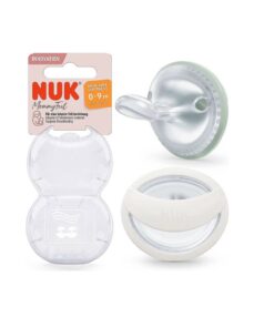 Nuk Lot de 2 sucettes Mommy Feel Vert et Blanc 0-9 mois