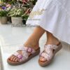 Sabot Orthopédique STI Femme Blanc Fleuri AP05