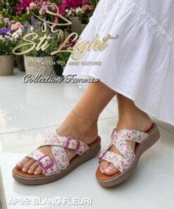 Sabot Orthopédique STI Femme Blanc Fleuri AP05