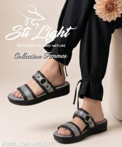 Sabot Orthopédique STI Femme Noir Argent FS02