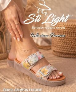 Sabot Orthopédique STI Femme Saumon Fleurie FS019