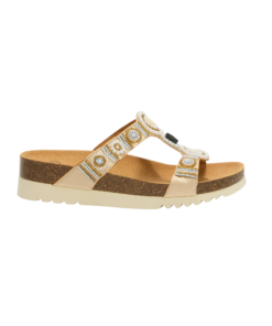 Sabot Orthopédique Scholl Femme Or Clair Blanc Bogota Wedge