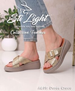Sabot Orthopédique STI Femme Dorée Croco AL05