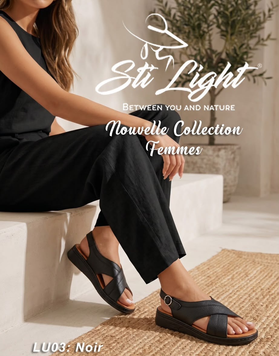 Sandale Orthopédique STI Femme Noir LU03
