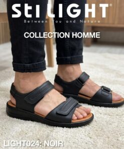 Sandale Orthopédique STI Homme Noir Light024