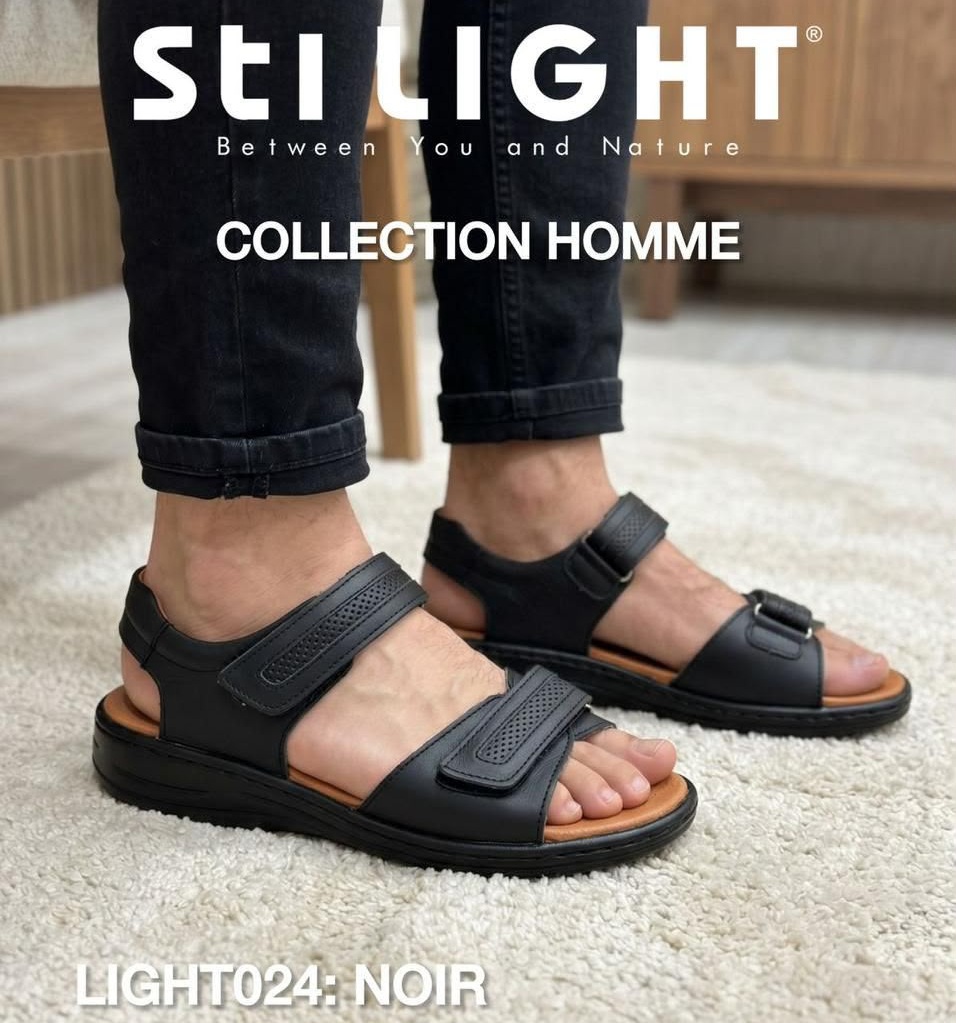 Sandale Orthopédique STI Homme Noir Light024