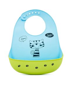 Baby Pur Bavoir en Silicone Bleu