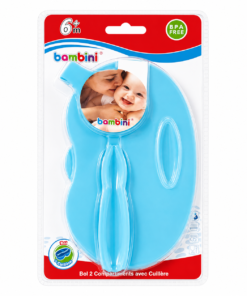 Bambini Bol 2 Compartiments Bleu Avec Cuillere 6m+ 480