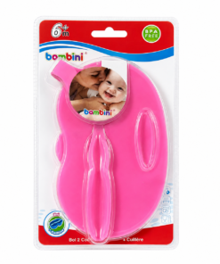 Bambini Bol 2 Compartiments Rose Avec Cuillere 6m+ 480