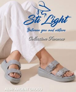 Sabot Orthopédique STI Femme Argent Croco AL04