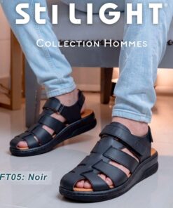 Sandale Orthopédique STI Homme Noir FT05