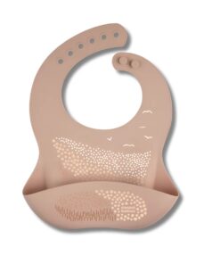 Canpol Babies Bavoir Silicone couleur Beige avec Poche 4m+