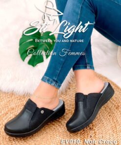 Sabot Orthopédique STI Femme Noir Croco EV010
