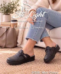 Sabot Orthopédique STI Femme Noir Croco FS08